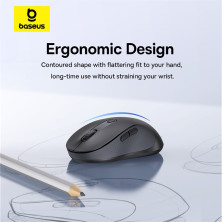 Бездротова мишка Baseus F02 Ergonomic Wireless Mouse 2.4G/BT5.2 1000-1600-2000-2400-4000dpi Чорний