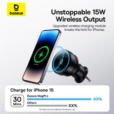 Бездротовий автомобільний зарядний пристрій Baseus MagPro Magnetic Wireless Charging Car Mount Air Vent Version з технологією Qi 15W Чорний