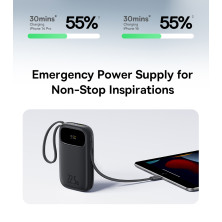 УМБ Baseus EnerFill FC31 Qpow3 Dual-Cable 20000mAh 22.5W с технологией QC3.0+PD3.0 и iP 20W+Type-C 22.5W кабелем Черный