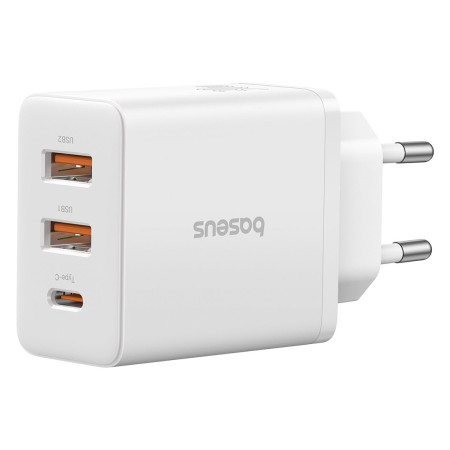 Мережевий зарядний пристрій Baseus Cube Fast Charger QC3.0+PD3.0 30W 2USB+Type-C 3A Білий