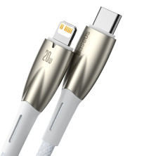 Кабель Baseus Glimmer Series Fast Charging Data Cable Type-C to Lightning PD 20W 1m Белый