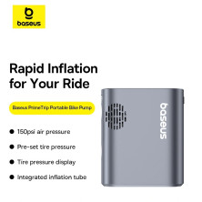 Велокомпресор універсальний Baseus PrimeTrip Series Portable Bike Pump акумуляторний 1750mAh 45W Сірий