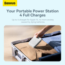 УМБ Baseus Magnetic Mini Wireless Fast Charge 2in1 20000mAh 20W 3A QC3.0+PD3.0 с Беспроводной зарядкой Qi 15W Белый