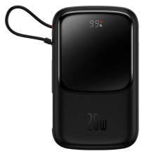 УМБ Baseus Q Pow Pro 20000mAh 20W 5A з технологією QC3.0+PD3.0 и iP кабелем 20W Чорний