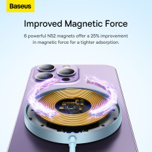 Бездротовий зарядний пристрій Baseus Simple Mini3 Magnetic з функцією MagSafe і Qi 15W Блакитний