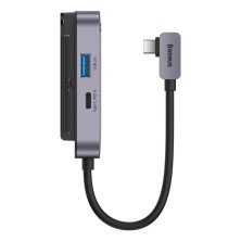 USB-хаб Baseus 4in1 PadJoy 4-Port Type-C HUB Adapter Type-C to USB3.0*1, Type-C*1, 4KHDMI, AUX Серый