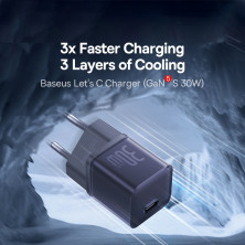 Сетевое зарядное устройство Baseus GaN5S Fast Charger 1C PD3.0 30W Type-C 3A Фиолетовый