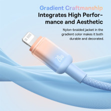 Кабель Baseus Discolor Series Fast Charging Data Cable Type-C to Lightning PD 20W 2m Голубой