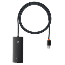 USB-хаб Baseus 4in1 Lite Series 4-Port Type-A HUB Adapter Type-A to USB3.0*4 кабель 1м Чорний