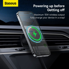 Бездротовий автомобільний зарядний пристрій Baseus CW01 Magnetic Wireless Charging Car Mount Claw з функцією MagSafe і технологією Qi 15W Чорний
