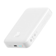 УМБ Baseus Magnetic Mini Wireless Fast Charge 2in1 10000mAh 20W 2.4A QC3.0+PD3.0 с Беспроводной зарядкой Qi 15W Белый