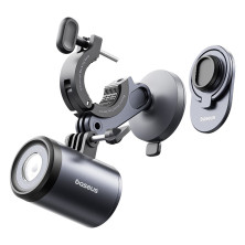 Тримач з ліхтариком телефону на велосипед Baseus PrimeTrip Series Dual-Color Bike Light 2-in-1 Set Чорний