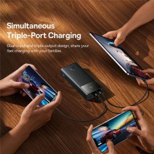 УМБ Baseus Star-Lord Digital Display 20000mAh 30W с технологией QC3.0+PD3.0 2USB+Type-C + Кабель USB to Type-C Черный