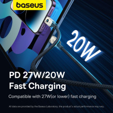Кабель Baseus Unbreakable Series Fast Charging Data Cable Type-C to Lightning PD 20W 2m Серый