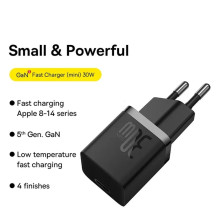 Сетевое зарядное устройство Baseus GaN5 Fast Charger 1C PD3.0 30W Type-C 3A Черный