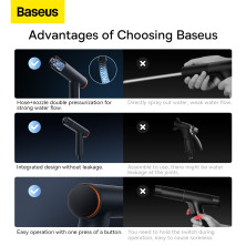 Мінімийка Baseus GF3 Car Wash Nozzle зі шлангом 7.5 метрів Чорний