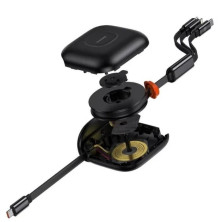 Кабель Baseus Traction Series Retractable 3-in-1 Fast Charging Data Cable Type-C to Lightning+Type-C+MicroUSB 100W 1.7m Чорний