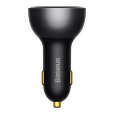 Автомобильное зарядное устройство Baseus Digital Display PD 3.1 Dual Fast Charger Car Charger 140W USB+Type-C + Кабель Type-C to Type-C 240W 1м Черный