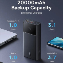 УМБ Baseus Star-Lord Digital Display 20000mAh 65W 6A з технологією QC3.0+PD3.0 2USB+Type-C + Кабель USB to Type-C Чорний