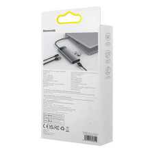 USB-хаб Baseus 7in1 Metal Gleam 7-Port Type-C HUB Adapter Type-C to USB3.0*3, Type-C(PD)*1, 4KHDMI*2, RJ45 Серый