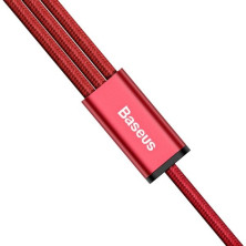 Кабель Baseus Rapid Series Cable 3-in-1 Fast Charging Data Cable USB to Lightning+Type-C+MicroUSB 3А 1.2m Червоний