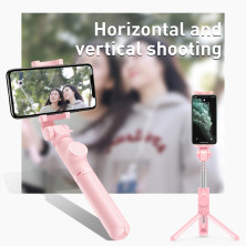 Селфи-монопод Baseus Bluetooth Folding Bracket 2in1 с функцией штатива и пультом Bluetooth Розовый