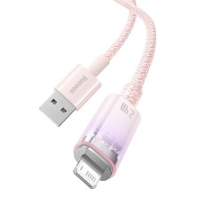 Кабель Baseus Explorer Series with Smart Temperature Control Fast Charging Data Cable USB to Lightning 2.4A 1m Рожевий