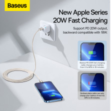 Кабель Baseus Crystal Shine Series Fast Charging Data Cable Type-C to Lightning PD 20W 2m Розовый