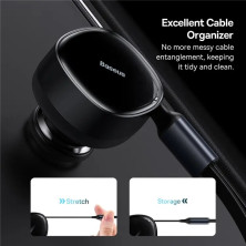 Автомобильное зарядное устройство Baseus Enjoyment Retractable 33W c встроенным кабелем 2-in-1 2Type-C 0.75м Черный
