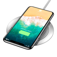 Беспроводное зарядное устройство Baseus Metal Wireless Charger с технологией Qi 10W Серебристый