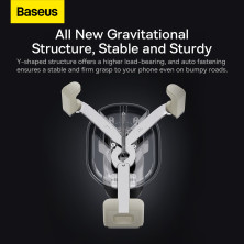Автодержатель для телефона Baseus Stable Gravitational Car Mount Air Outlet в воздуховод Белый