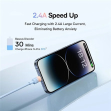 Кабель Baseus Discolor Series Fast Charging Data Cable USB to Lightning 2.4A 1m Голубой