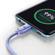 Кабель Baseus Crystal Shine Series Fast Charging Data Cable Type-C to Type-C 100W 20V 5A 1.2m Фіолетовий