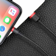 Кабель Baseus Cafule Cable USB to Lightning 2.4A 1m Черно-Червоний
