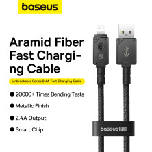Кабель Baseus Unbreakable Series Fast Charging Data Cable USB to Lightning 2.4A 1m Черный