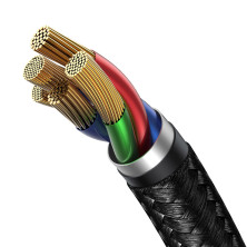 Кабель Baseus Dual Output Cafule 2-in-1 Fast Charging Data Cable USB + Type-C to Lightning 18W 1m Чорний