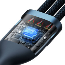 Кабель Baseus Flash Series 2 3-in-1 Fast Charging Data Cable USB to Lightning+Type-C+MicroUSB 66W 1.2m Синий