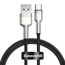 Кабель Baseus Cafule Metal Data Cable USB to Type-C 66W 11V 6A 1m Чорний