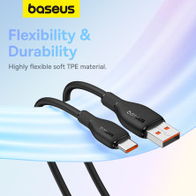 Кабель Baseus Pudding Series Fast Charging Data Cable USB to Type-C 100W 20V 5A 1.2m Чорний