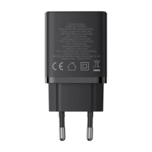 Мережевий зарядний пристрій Baseus Cube Fast Charger QC3.0+PD3.0 30W USB+Type-C 3A Чорний