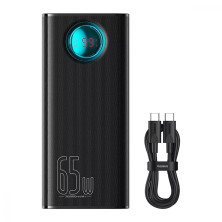 УМБ Baseus Amblight 26800mAh 65W 6A з технологією QC3.0+PD3.0 4USB+Type-C+ кабель Type-C to Type-C 100W 20V/5A 1м Чорний