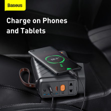 Пускозарядний пристрій Бустер Baseus Reboost Car Jamp Starter 3in1 12V 16000mAh 1600A з функцією Павербанка 65W 5V/3A та LED ліхтарика Чорний