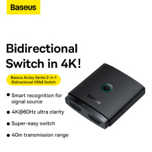 HDMI Свитч разветвитель Baseus AirJoy 2in1 Bidirectional HDMI to 4KHDMI*2 Switch Черный