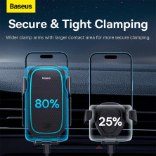 Бездротовий автомобільний зарядний пристрій Baseus Milky Way Pro Wireless Charging Electric Car Mount з технологією Qi 15W Чорний