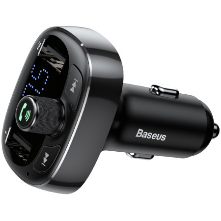 FM-трансмиттер Baseus T-Typed MP3 Car Charger S-09 2USB 3.4A Black (CCALL-TM01)