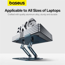 Подставка для ноутбука Baseus UltraStable Pro Series Rotatable and Foldable Laptop Stand на 3 шарнирах вращение 360° Серый
