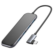 USB-хаб Baseus 5in1 Multi-functional 5-Port Type-C HUB Adapter Type-C to USB3.0*4, Type-C(PD)*1 Сірий