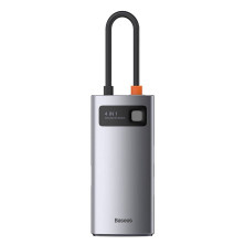 USB-хаб Baseus 4in1 Metal Gleam 4-Port Type-C HUB Adapter Type-C to USB3.0*1, USB2.0*1, Type-C(PD)*1, 4KHDMI Сірий