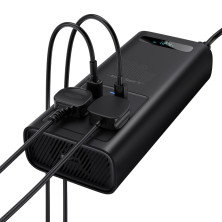 Автомобильный инвертор Baseus Super Si Inverter 500W (220V CN/EU) 2Розетки+USB+Type-C 3A с технологией QC3.0+PD3.0 Черный