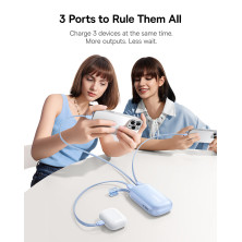 УМБ Baseus EnerFill FC21 Qpow 3 Ultra 10000mAh 22.5W з технологією QC3.0+PD3.0 + Кабель Type-C to Lightning Блакитний